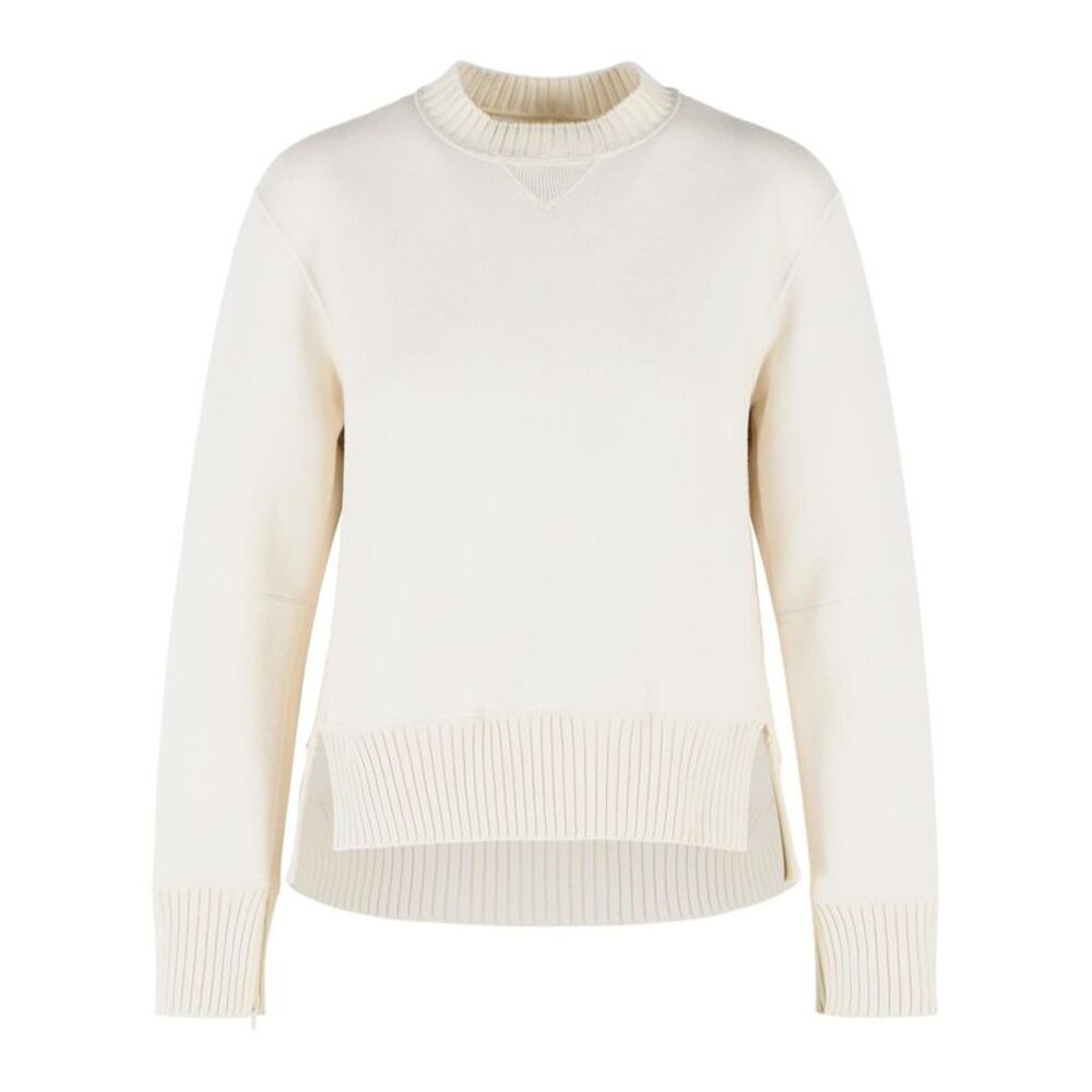Sacai White Cotton Blend Sweater Women
